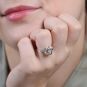 Bague or gris diamant (s) signé 