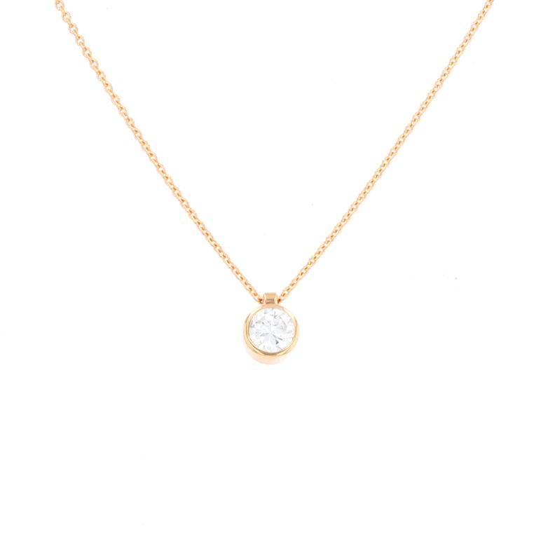 Collier or jaune diamant (s) certifié J/P1