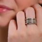 Bague or gris diamant (s) signé BVLGARI "B.Zero1"