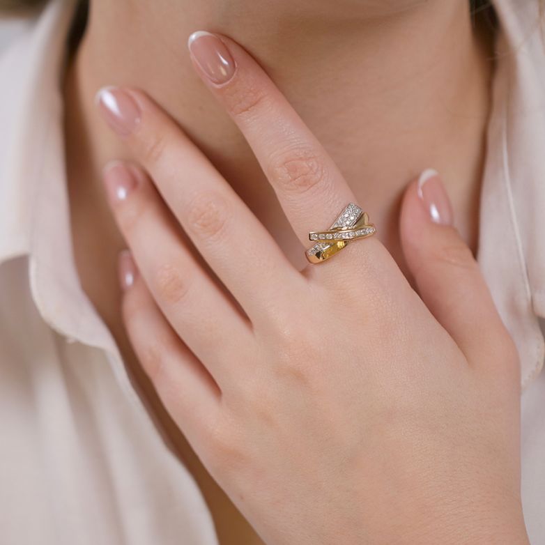 Bague or bicolore diamant (s) 
