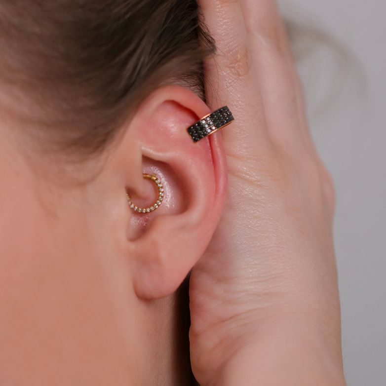 Boucles d'oreilles or rose diamant (s) 