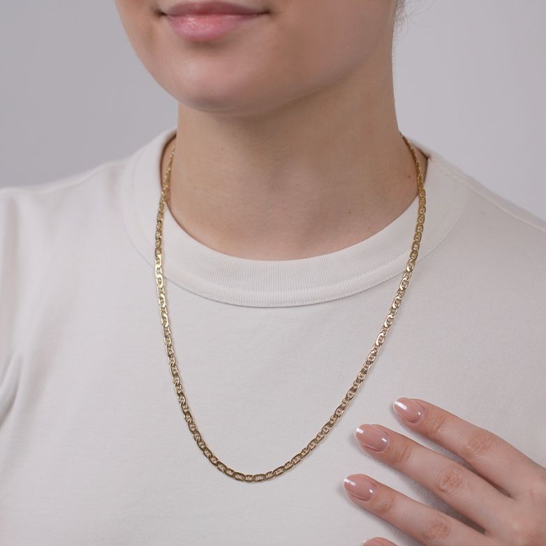 Chaine maille marine or jaune 
