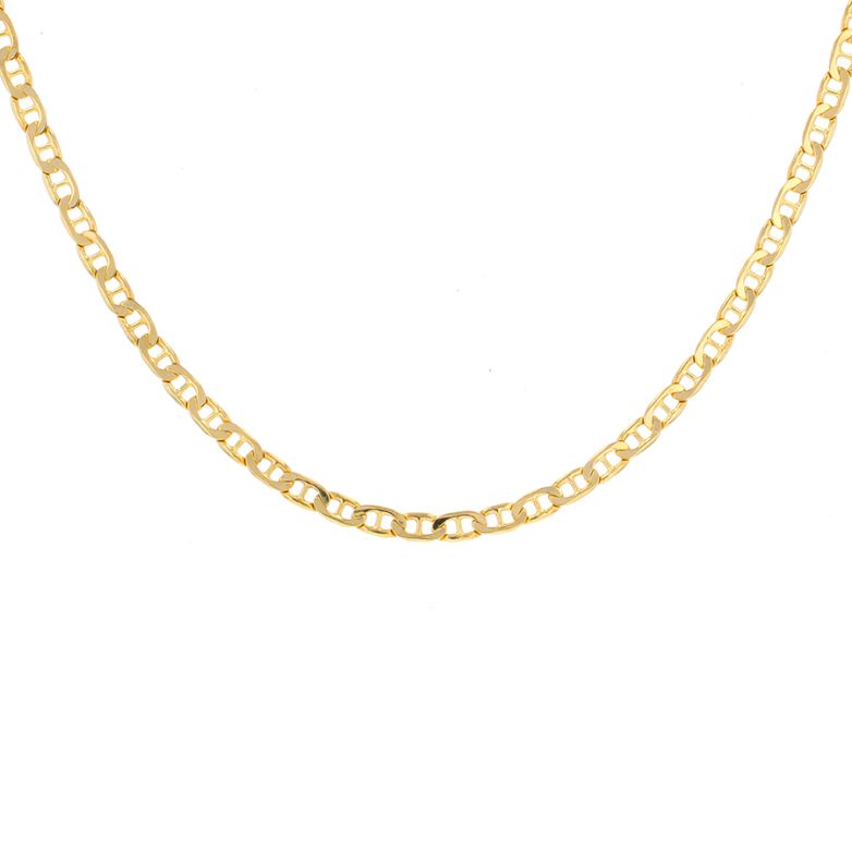 Chaine maille marine or jaune