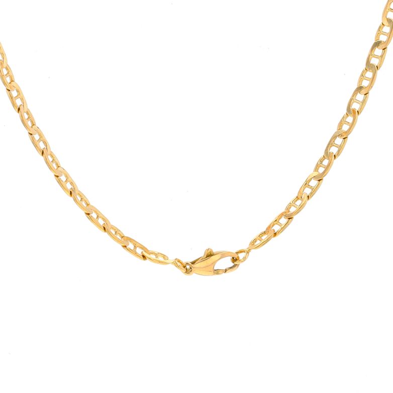 Chaine maille marine or jaune 