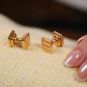 Boutons de manchettes or jaune Vintage 