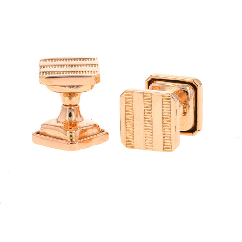 Boutons de manchettes or jaune Vintage
