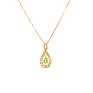 collier or jaune diamant,P.fine Peridot