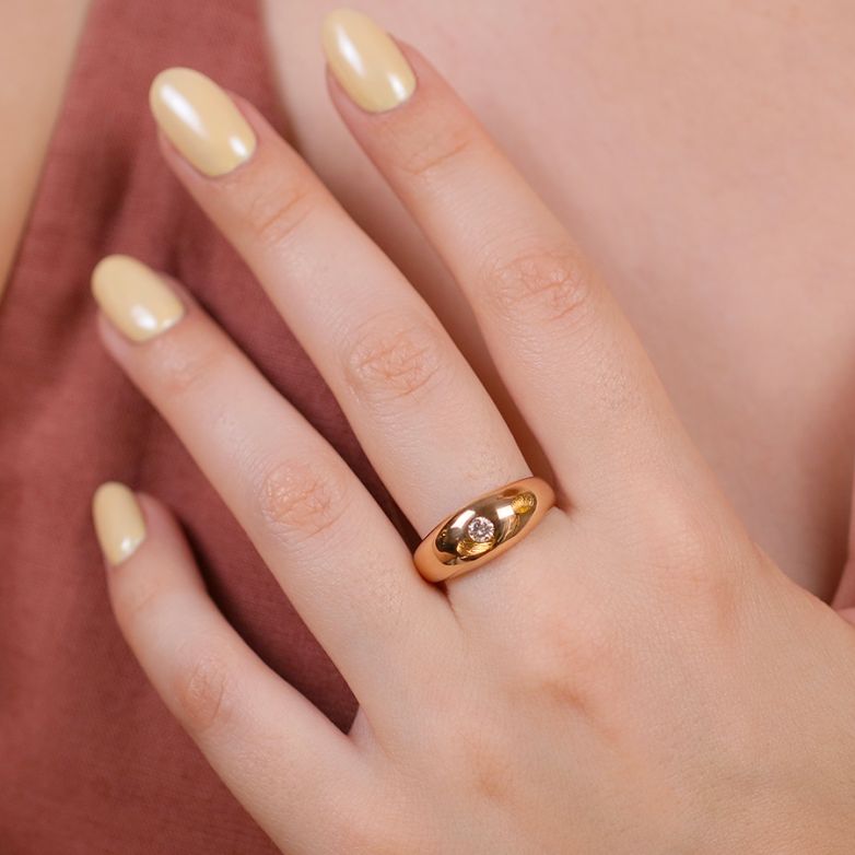 Bague or jaune diamant (s) 