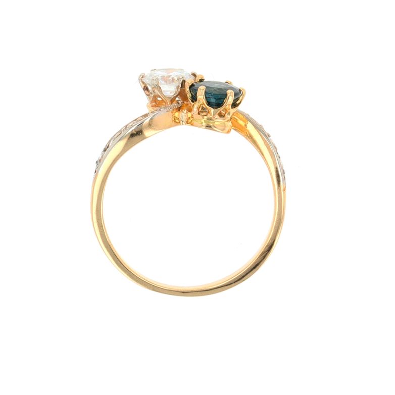 Bague 2 ors saphir et diamant(s) Vintage 