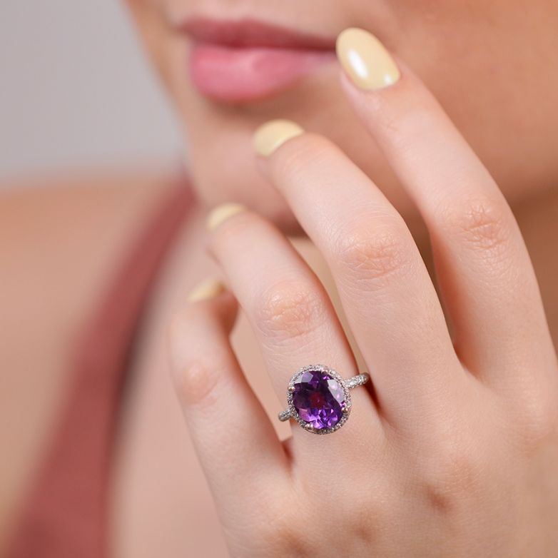 Bague or gris diamant,P.fine 