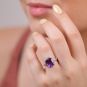 Bague or gris diamant,P.fine 