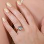 Bague or bicolore aigue-marine 