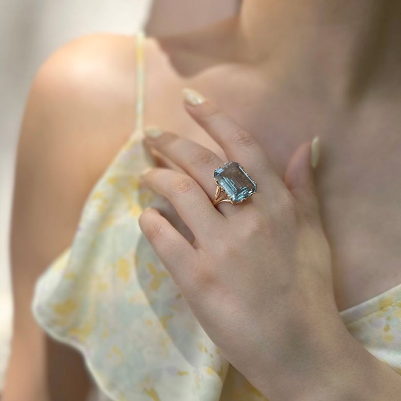 Bague or jaune Topaze Vintage 