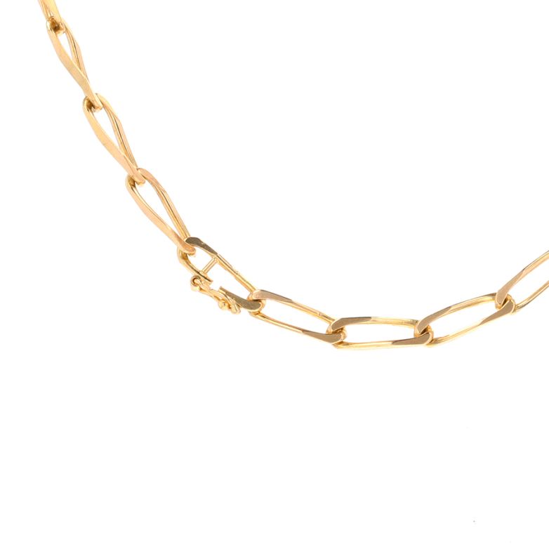 Chaine maille cheval or jaune 