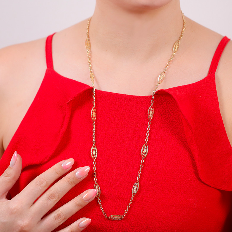 Yellow gold filigree mesh...