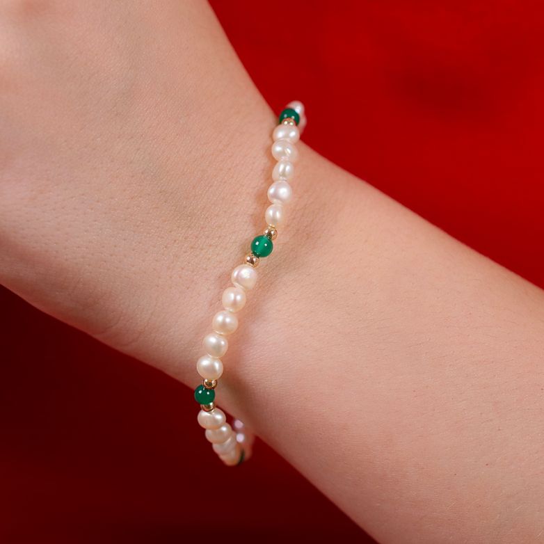 Bracelet or jaune Perle 