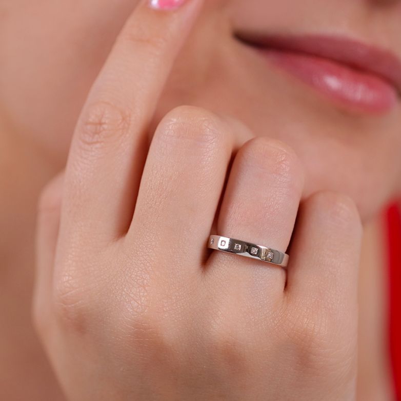 Alliance or gris diamant (s) 