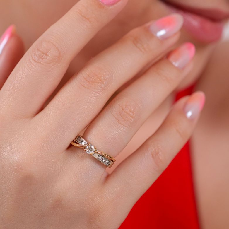 Bague or bicolore diamant (s) 