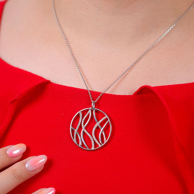 Pendentif or gris diamant (s) 