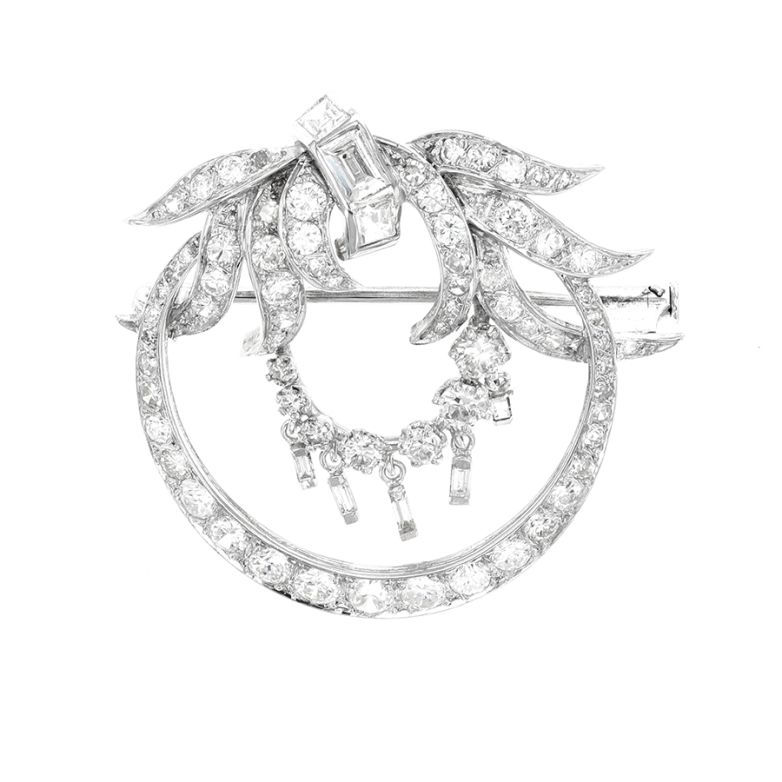 Broche or gris diamant (s) Vintage