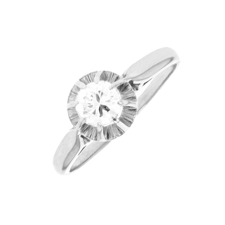 Solitaireor gris diamant(s) t. ancienne Vintage