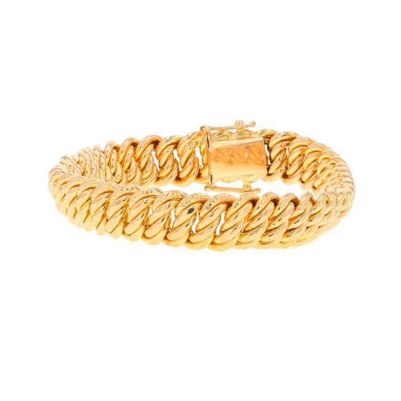 Bracelet maille américaine or jaune