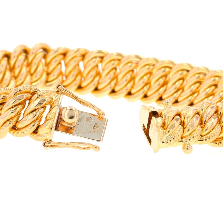 Bracelet maille américaine or jaune 