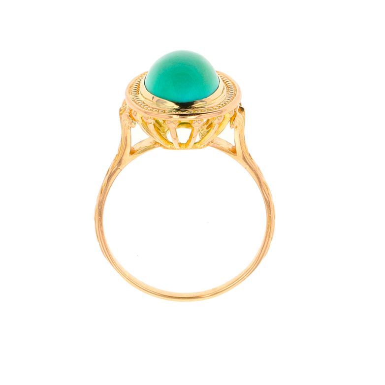 Bague or jaune Pierres fines Vintage turquoise