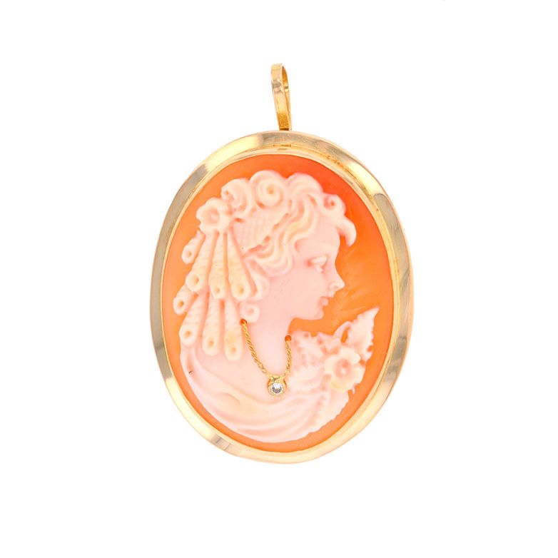 Broche or jaune Camée Vintage