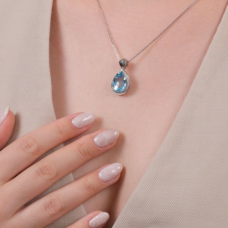 Pendentif or gris diamant,P.fine 