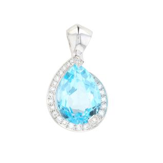 Pendentif or gris diamant,P.fine