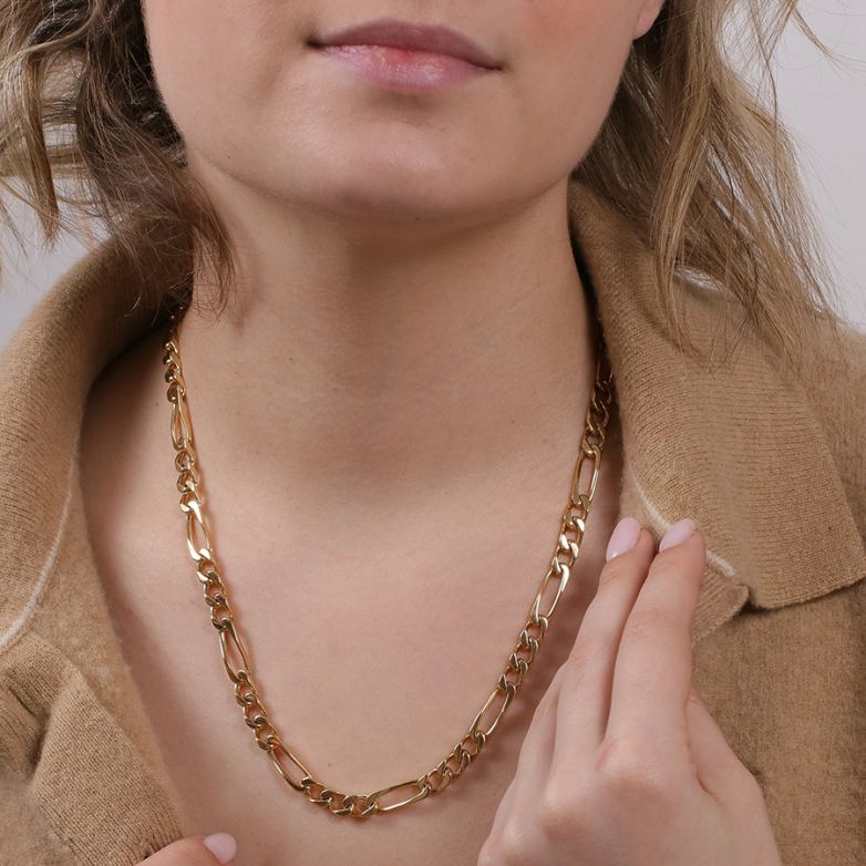 Chaine maille alternée or jaune 
