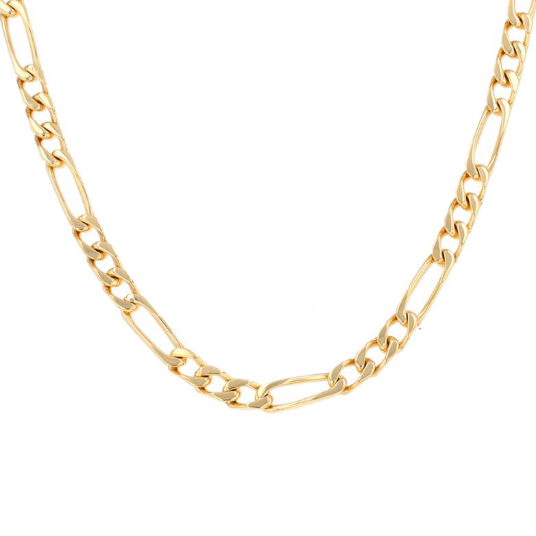 Chaine maille alternée or jaune