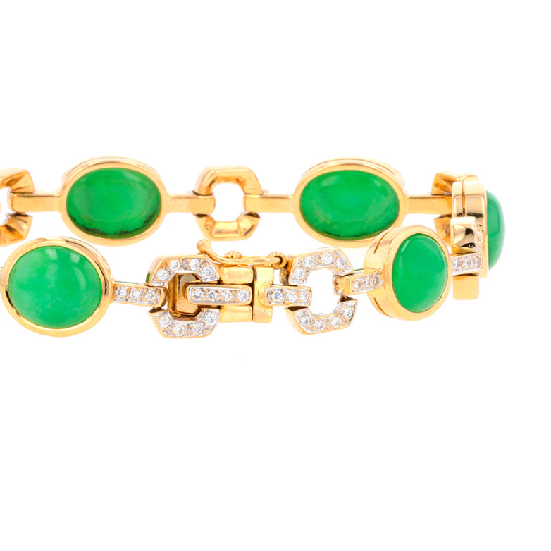 0.49-carat diamond and jade...