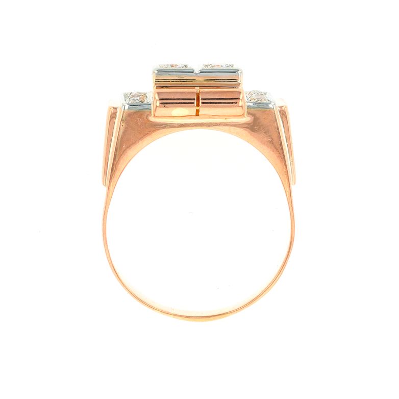 Bague 2 ors diamant (s) Vintage 