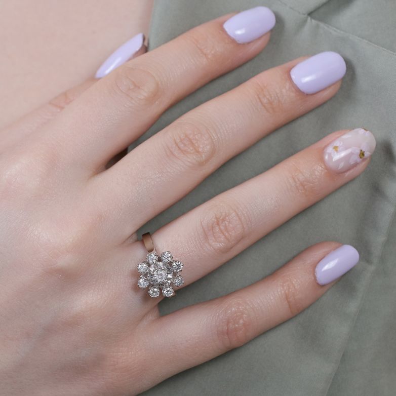 Bague or gris diamant (s) 