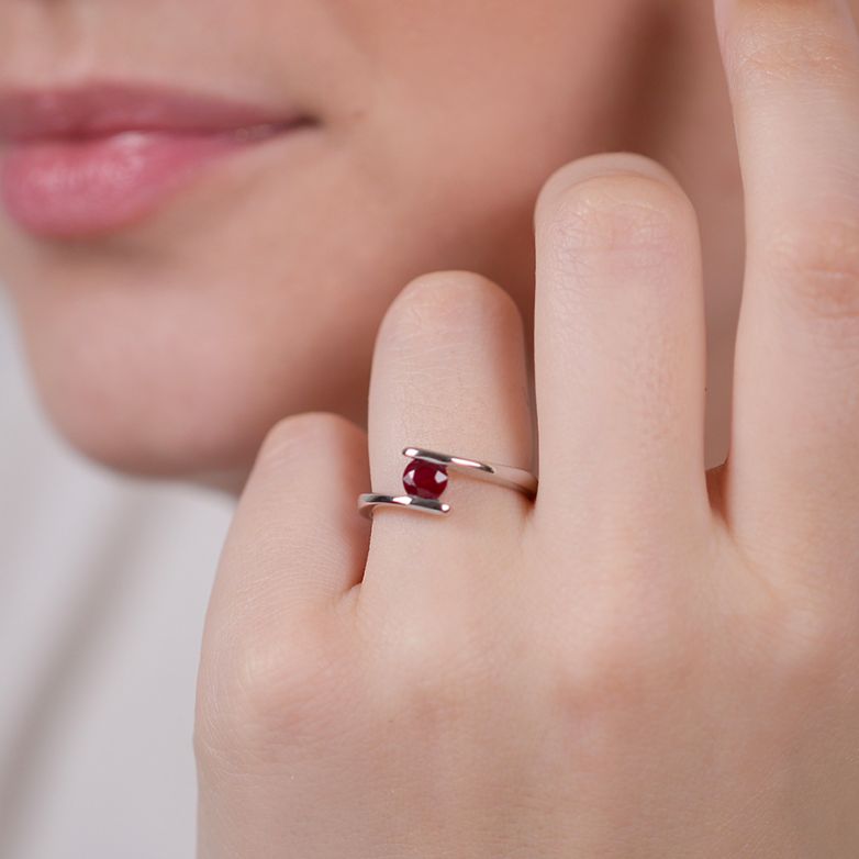 Bague or gris Rubis 