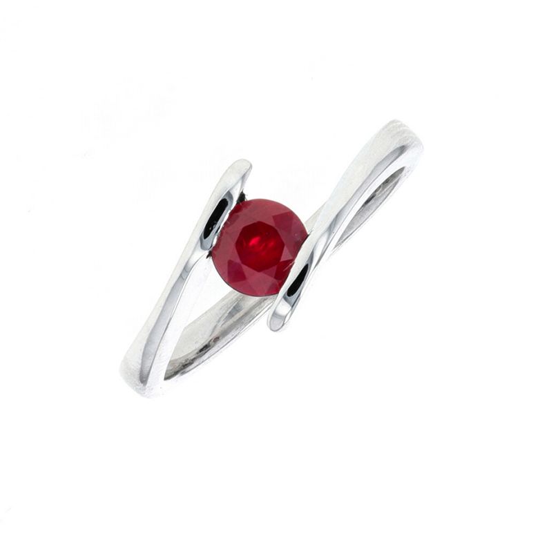 Bague or gris Rubis