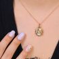 Pendentif or jaune aigue-marine 
