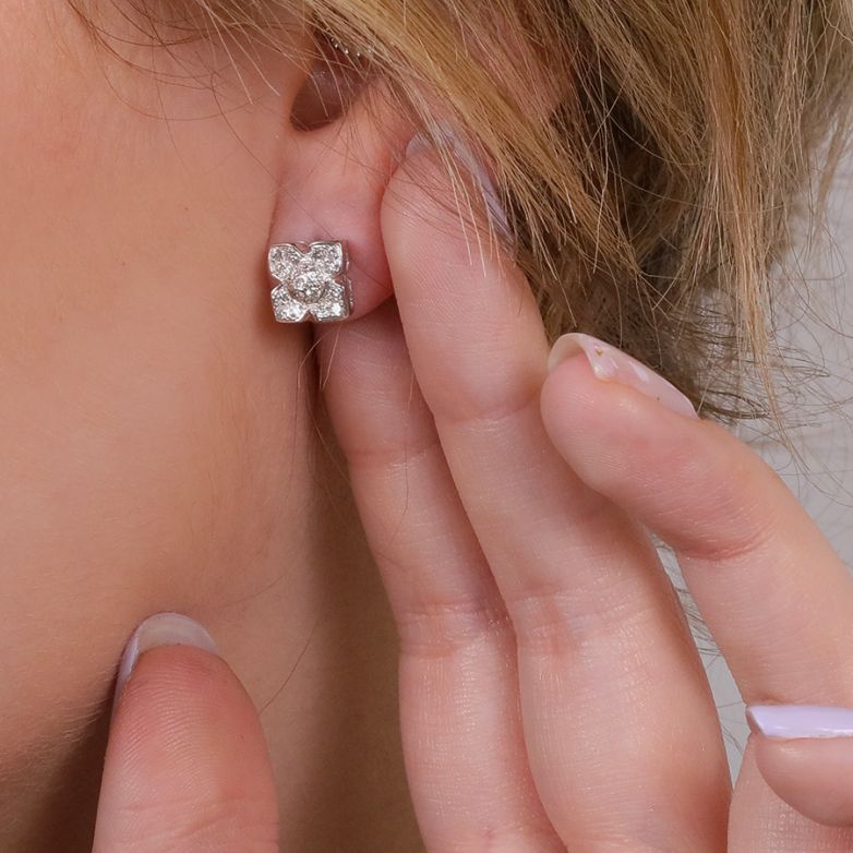 Boucles d'oreilles or gris diamant (s) 