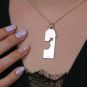 Pendentif or gris diamant (s) signé 