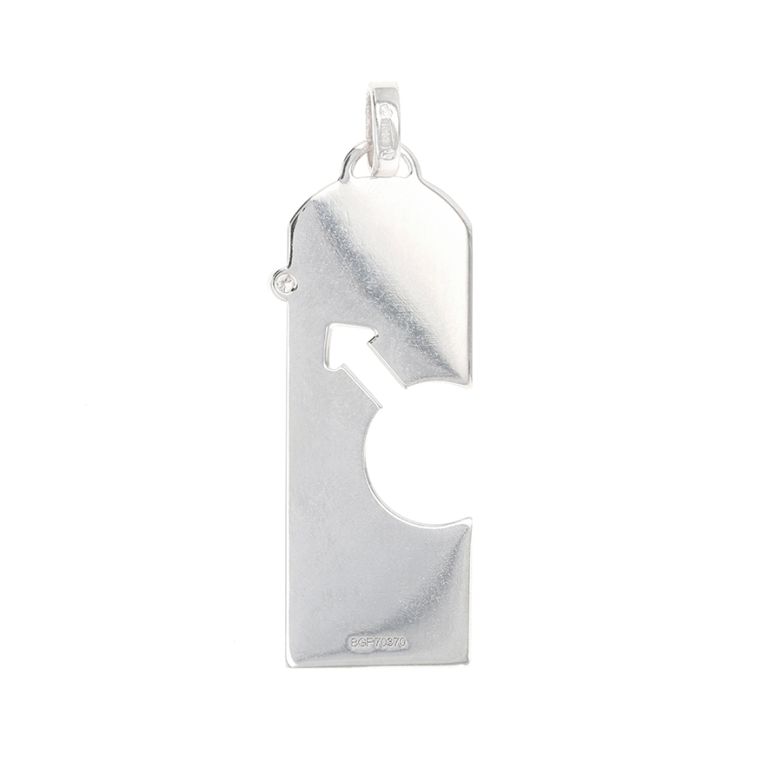 Pendentif or gris diamant (s) signé 