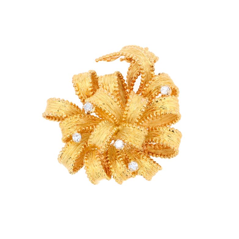 Broche or jaune diamant (s) Vintage