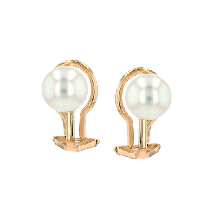 Boucles d'oreilles or jaune Perle