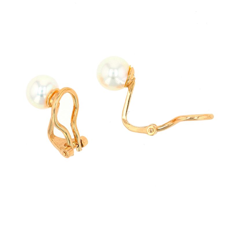 Boucles d'oreilles or jaune Perle 