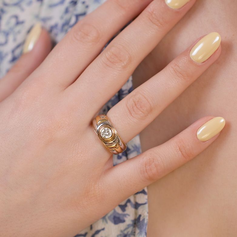 Solitaireor bicolore diamant (s) 