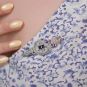 Broche or gris saphir et diamant(s) 