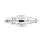 Broche or gris saphir et diamant(s)