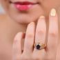 Bague or jaune saphir et diamant(s) 
