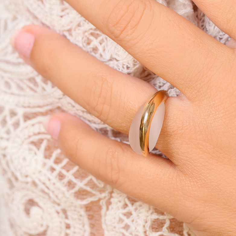 Yellow gold quartz ring 7.08g
